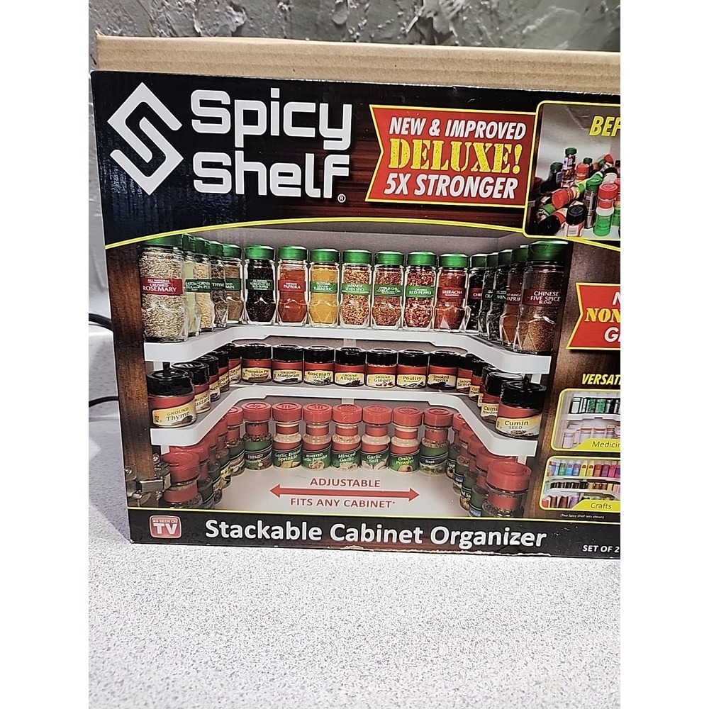 Spicy Shelf Stackable Cabinet Organizer White Never Used Open Box